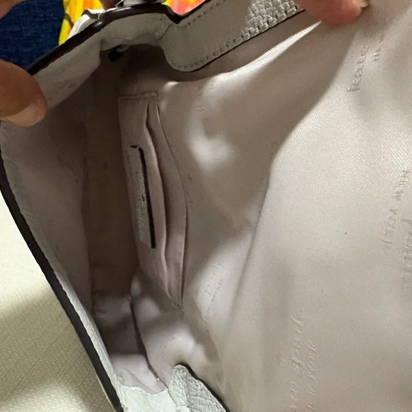 Kate Spade Light Gray Pebbled Crossbody Bag - Picture 7 of 8